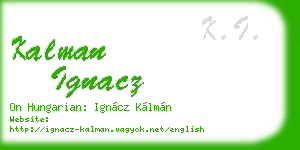kalman ignacz business card