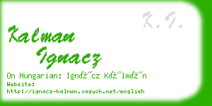 kalman ignacz business card